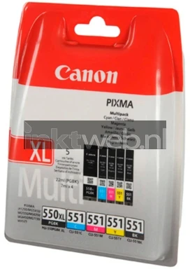 Canon PGI-550XL / CLI-551 5-pack zwart en kleur front box Front box