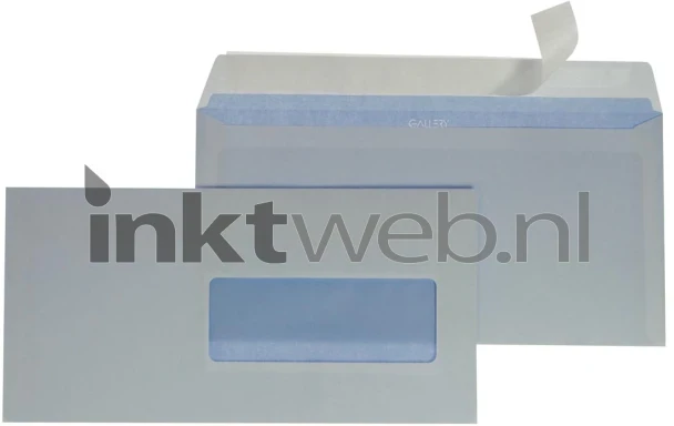 Gallery enveloppen 114 x 229 mm, met venster rechts, wit
