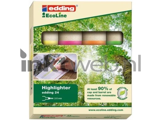Edding 24 Eco markeerstiften 4 kleuren Front box