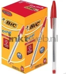 BIC Balpen Cristal medium 50-pack rood Combined box and product