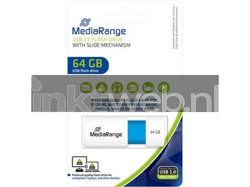 MediaRange USB flash drive 64GB color edition licht blauw