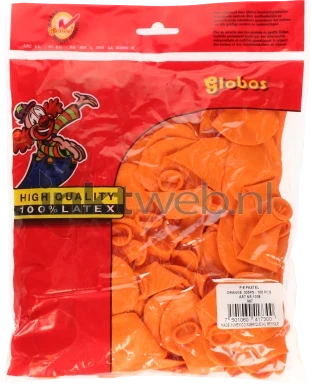 Merkloos ballonnen 100 st. oranje Front box