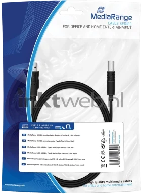 MediaRange USB-A naar USB-B printer kabel - USB 2.0