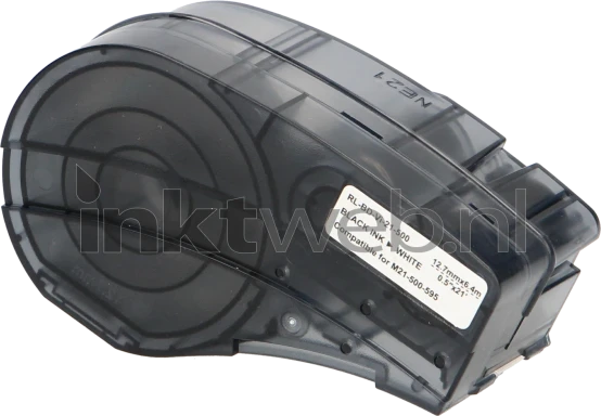 Huismerk Brady M21-500-595-WT zwart op wit breedte 12.7 mm