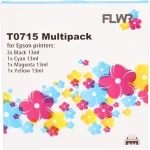 FLWR Epson T0715 Multipack zwart en kleur (Compatible XXL)
