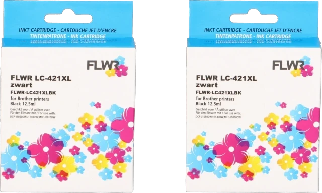 FLWR Brother LC-421XL Multipack zwart