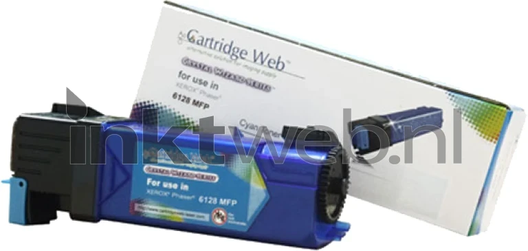Xerox Phaser 6128 toner cyaan Combined box and product