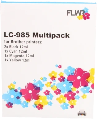 FLWR Brother LC-985 Multipack zwart en kleur