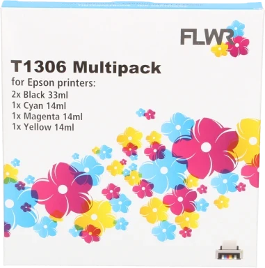 FLWR Epson T1306 Multipack zwart en kleur Front box