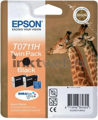 Epson T0711H twin pack zwart