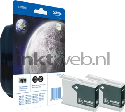 Brother LC-1000BK 2-pack zwart