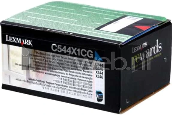 Lexmark C544X1CG cyaan Front box