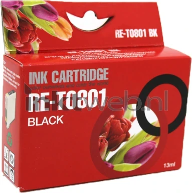 Epson T0801 zwart voorkant doosje Front box