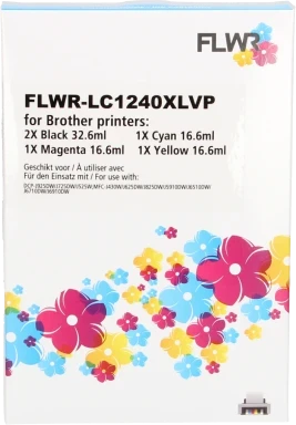 FLWR Brother LC-1240XL Multipack zwart en kleur