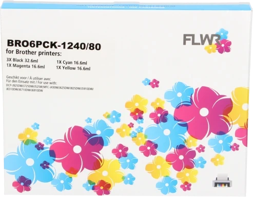 FLWR Brother LC-1240 Megapack zwart en kleur