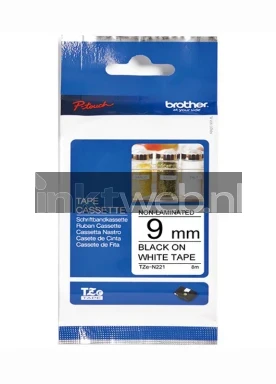 Brother TZE-N221 zwart op wit breedte 9 mm