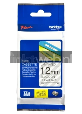 Brother TZE-131 zwart op transparant breedte 12 mm