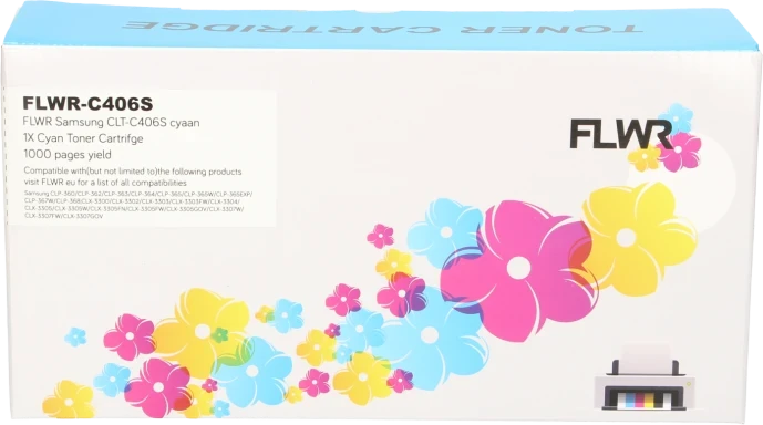 FLWR Samsung CLT-C406S cyaan Front box