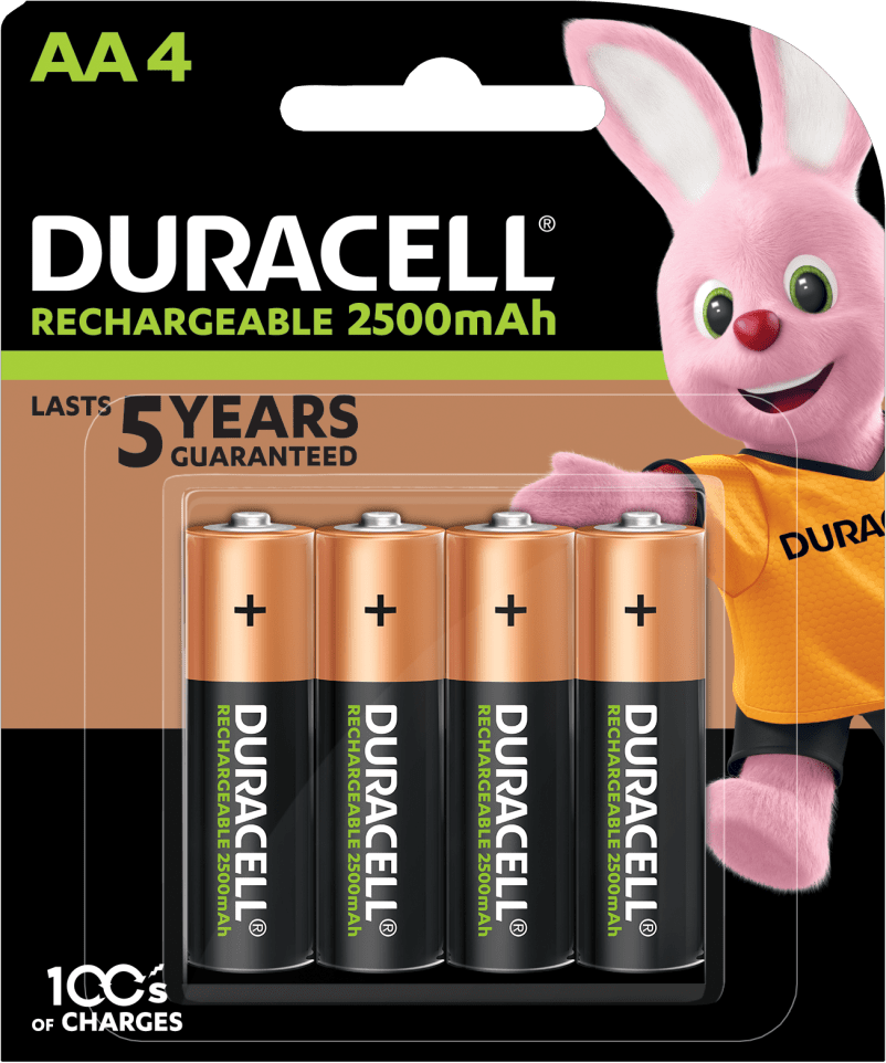 Duracell AA Rechargeable, 2500 mAh 4-pack