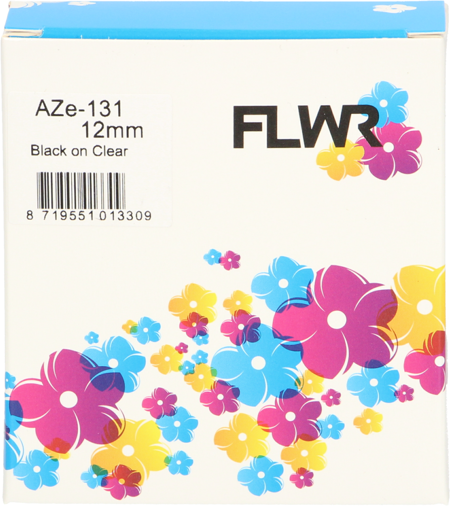 FLWR Brother  TZe-131 zwart op transparant breedte 12 mm