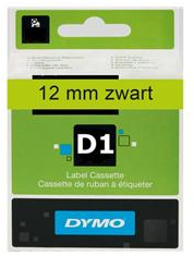 Dymo  D1 zwart op groen breedte 12 mm