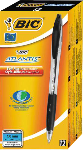 BIC Balpen Atlantis Classic 12-pack zwart