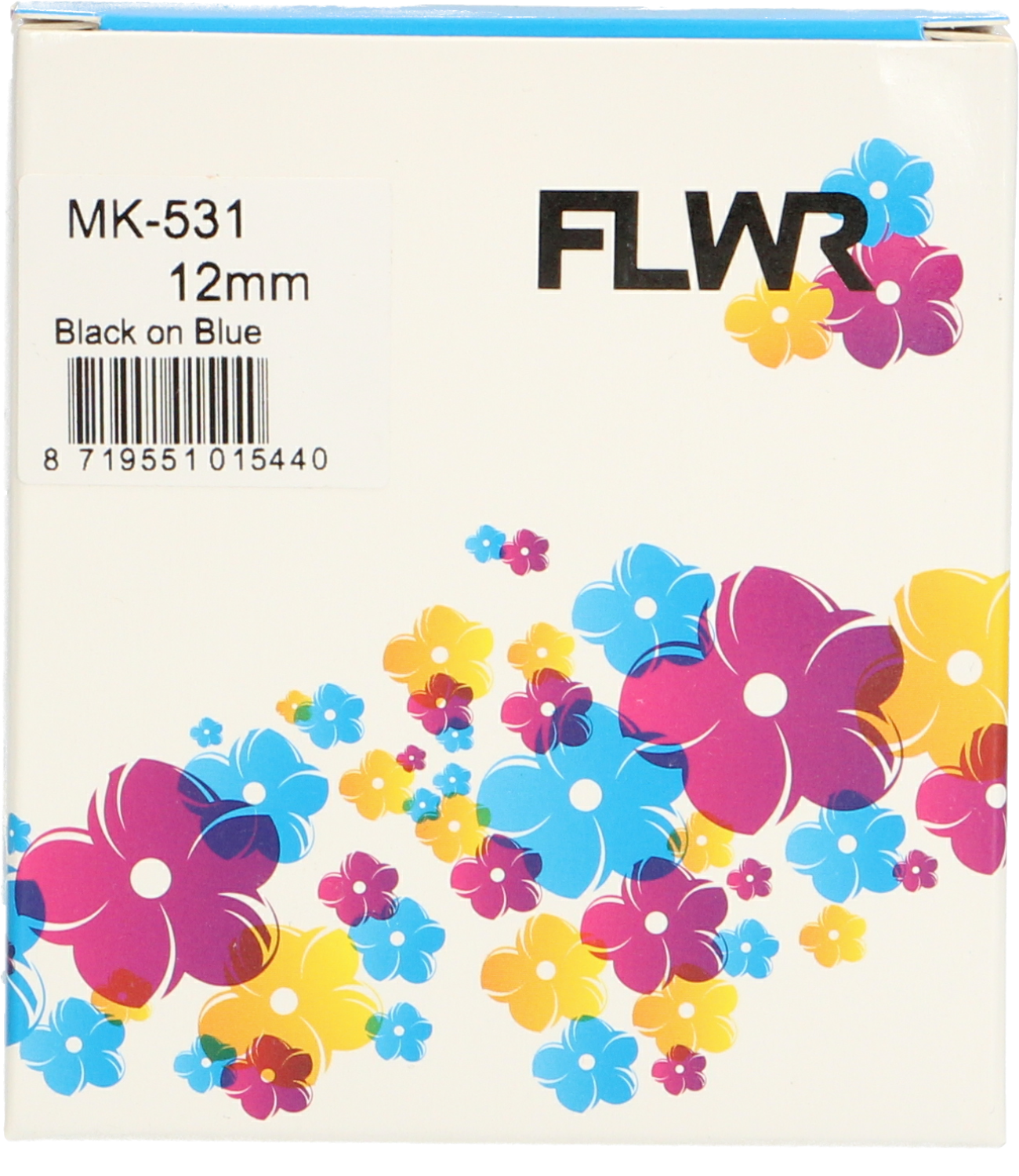 FLWR Brother  MK-531 zwart op blauw breedte 12 mm