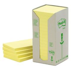 3M Post-it 76x76mm recycled 16-pack geel
