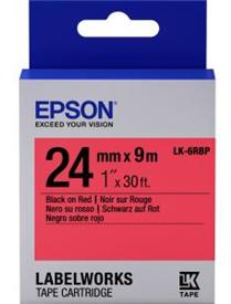 Epson  LK-6RBP zwart op rood breedte 24 mm