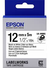 Epson  LK-4WBQ zwart op wit breedte 12 mm