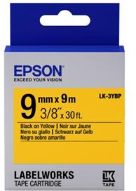 Epson  LK-3YBP zwart op geel breedte 9 mm