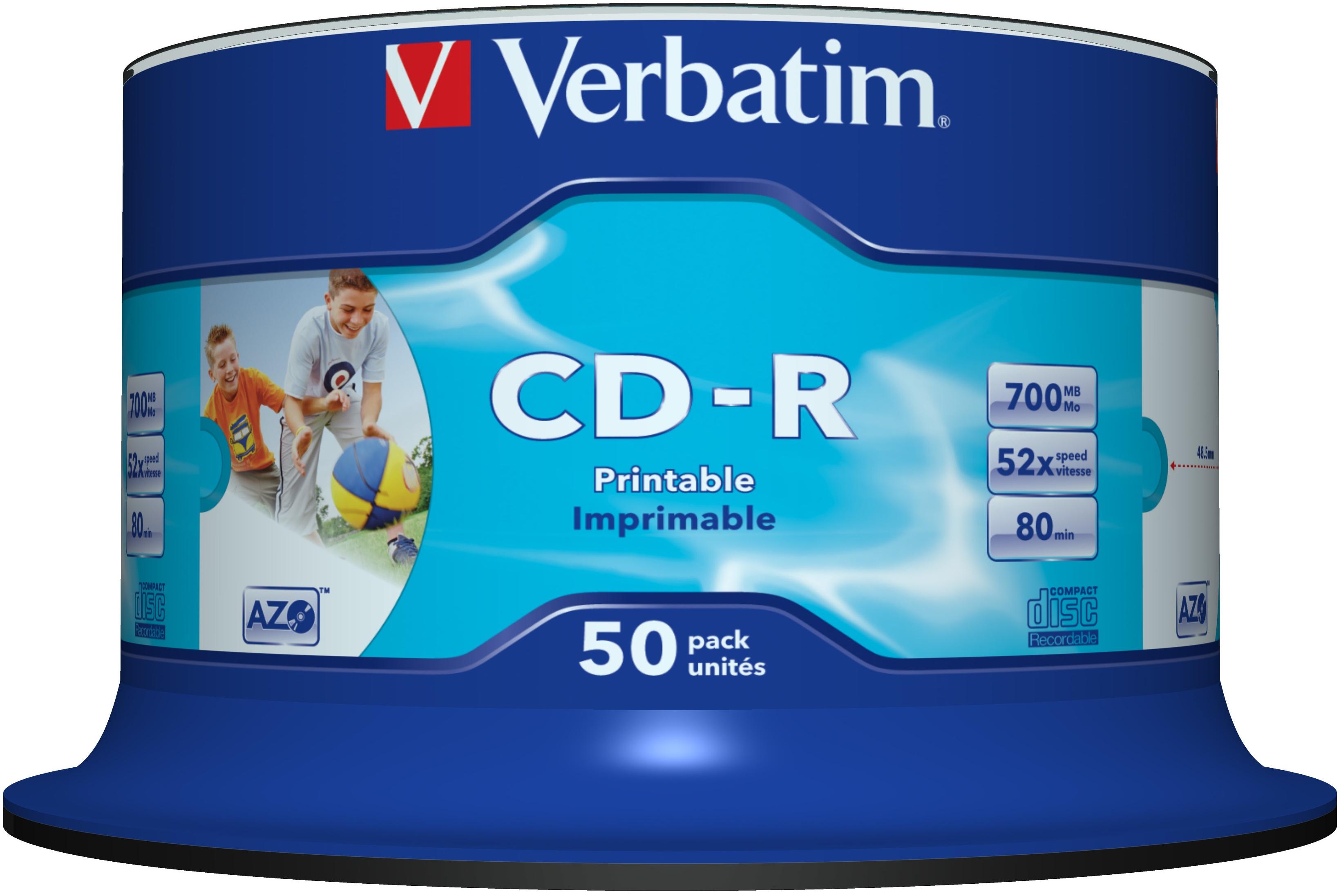 Verbatim CD-R 80 Min/700 MB printbaar