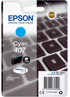 Epson 407 inktcartridge cyaan