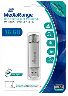 MediaRange USB 3.0 Type C combo flash drive 16GB