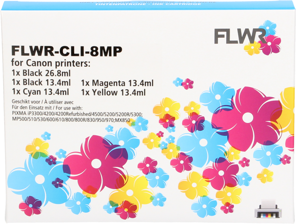 FLWR Canon CLI-8 Multipack zwart en kleur