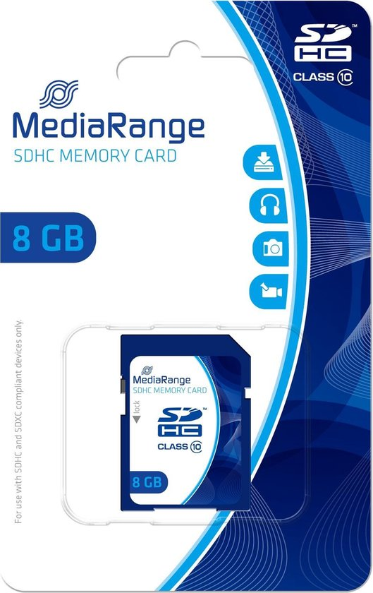 MediaRange SDHC memory card, Class 10, 8GB
