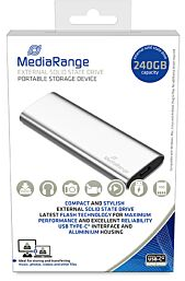 MediaRange Externe Solid State Drive 240GB, USB C zilver