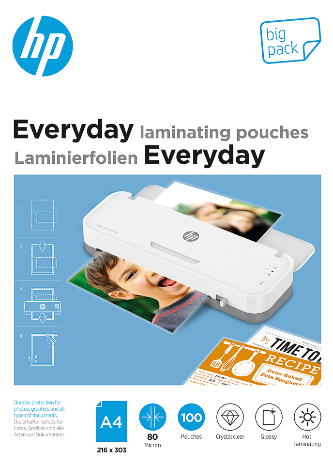 HP Everyday lamineerfolie A4 80 micron 100 vellen