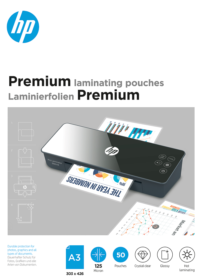 HP Premium lamineerfolie A3 125 micron | 50 vellen