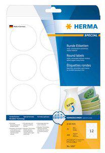 Herma 5067 Verwijderbare papieretiket rond 60mm wit wit