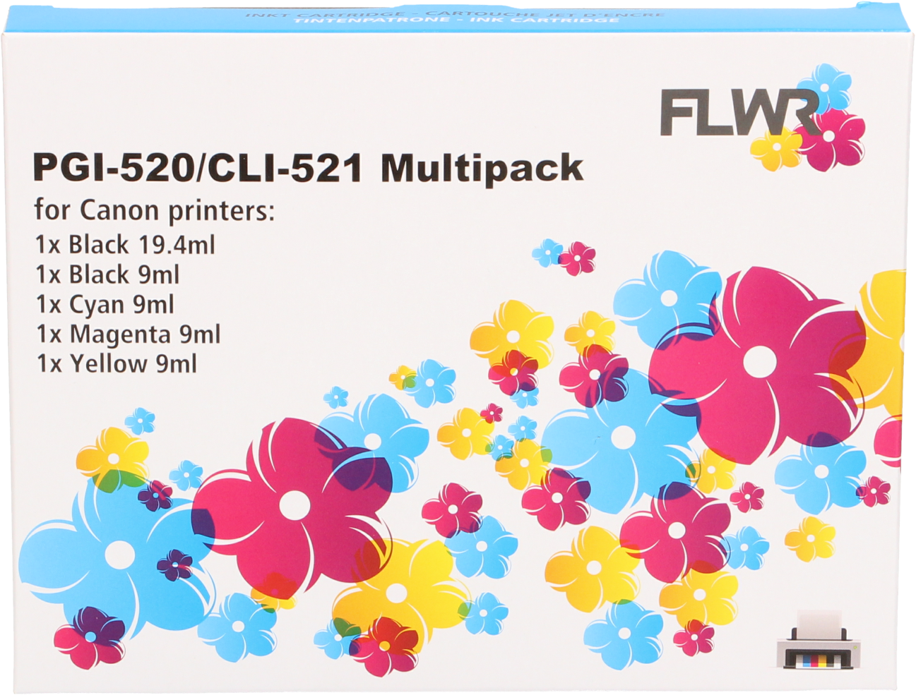 FLWR Canon CLI-521 Multipack zwart en kleur