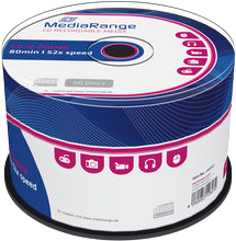 MediaRange CD-R 700 mb | 80 min. | 52x snelheid 50 stuks blanco