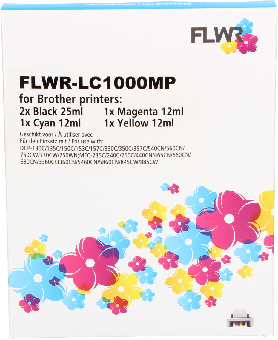 FLWR Brother LC-970 - LC-1000 Multipack zwart en kleur