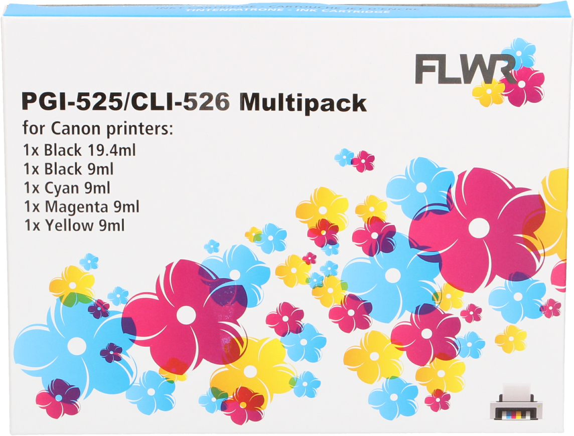 FLWR Canon CLI-526 Multipack zwart en kleur