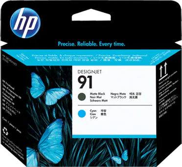 HP 91 printkop mat zwart en cyaan