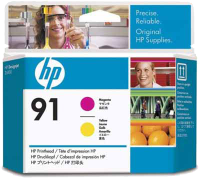 HP 91 printkop magenta en geel
