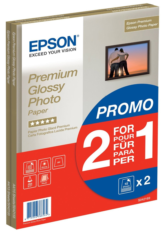 Epson  C13S042169 Premium fotopapier Glans | A4 | 255 gr/m² 30 stuks