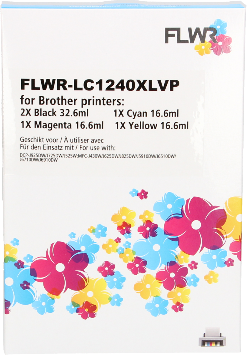 FLWR Brother LC-1240XL Multipack zwart en kleur