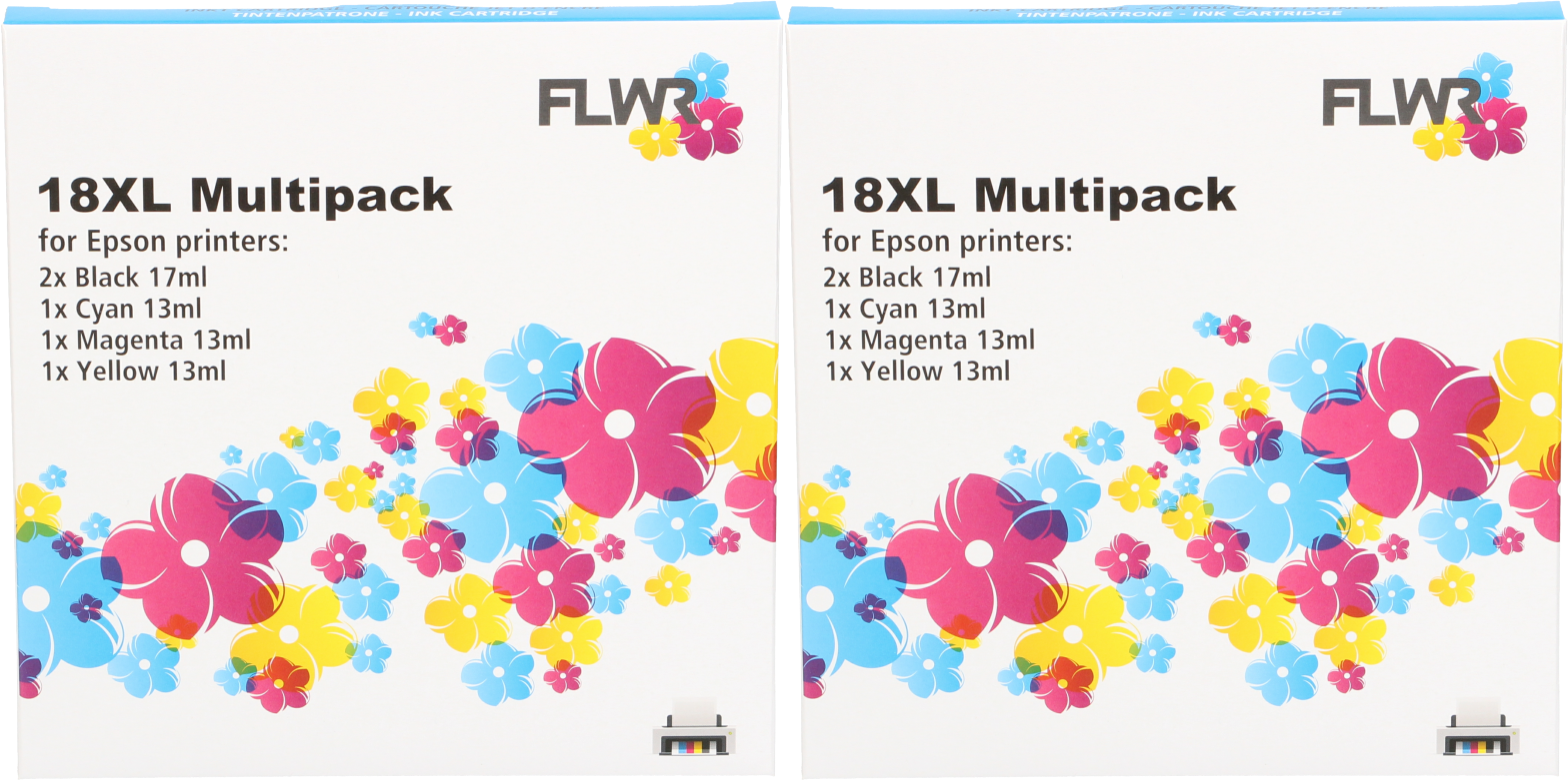 FLWR Epson (2X) 18XL Multipack zwart en kleur