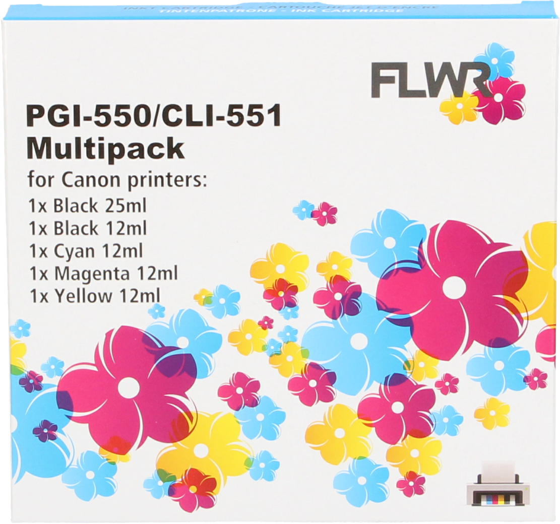 FLWR Canon CLI-551XL Multipack zwart en kleur